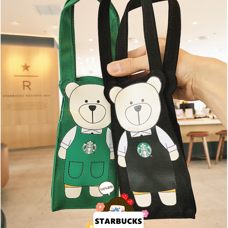Túi đựng bình giữ nhiệt Starbucks bằng vải canvas chống nước