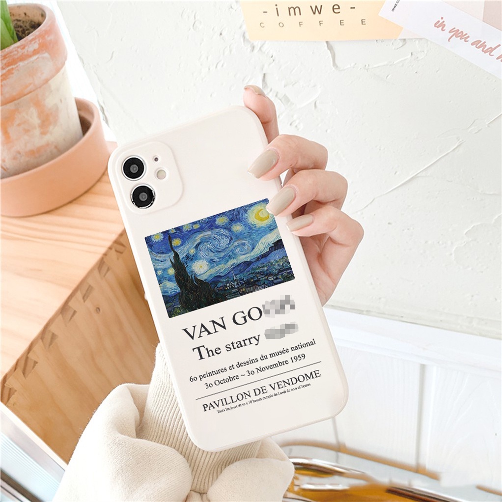 Ốp lưng iphone cạnh vuông The starry night dành cho iphone 6 đến 14promax - E151