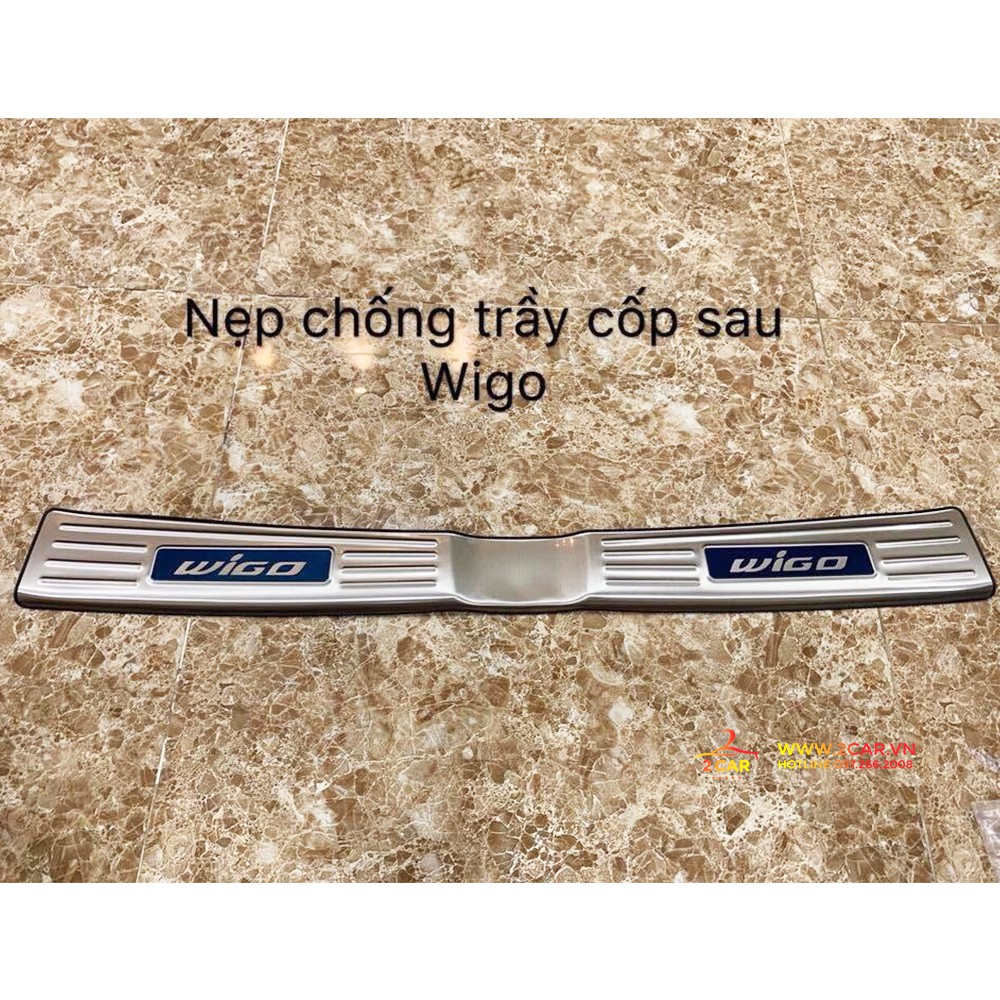 Ốp Chống Trầy Cốp Trong + Ngoài Xe Toyota Wigo Inox