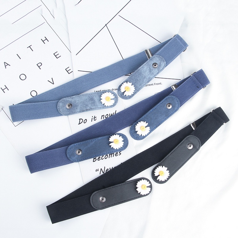 Thắt lưng denim không cần đục lỗ co giãn vô hình dễ phối đồ trang trí cho nữ