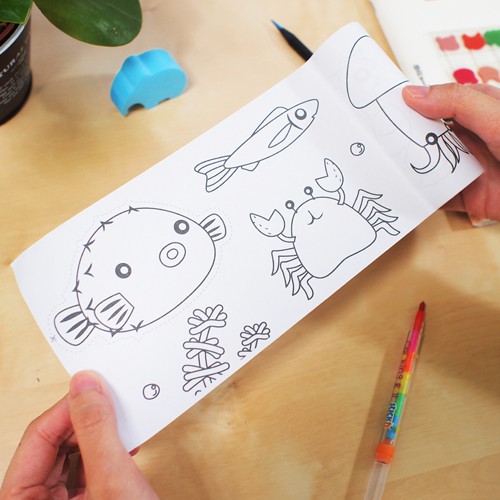 Tranh Giấy Dán Tô Màu  cuộn nhỏ dài 2m43