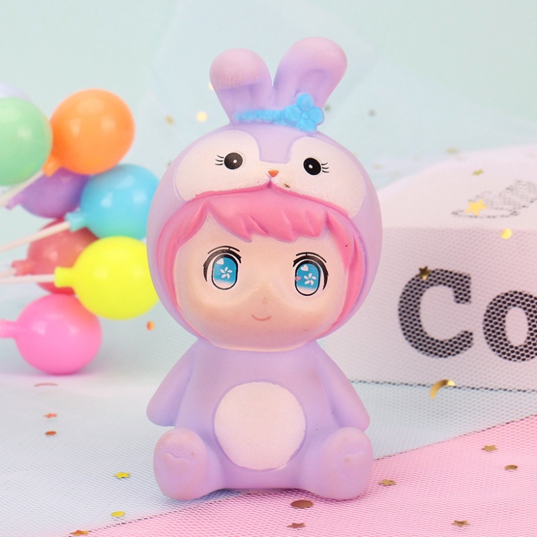 trang trí bánh sinh nhật bánh kem cho bé [FREESHIP❤️] tượng em bé đội mũ con vật dễ thương