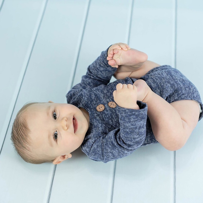 Bộ Áo Liền Quần Tay Dài Kèm Nón Thắt Nút Dành Cho Trẻ Sơ Sinh Chụp Ảnh