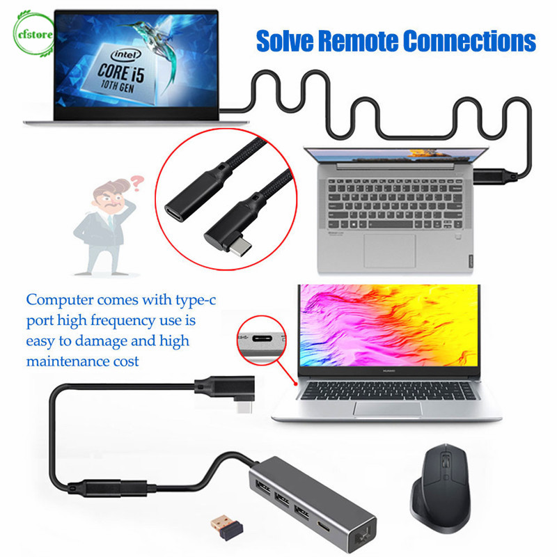 Dây Cáp Nối Dài Cf Type-C 90 ° C 3.1c Male Female