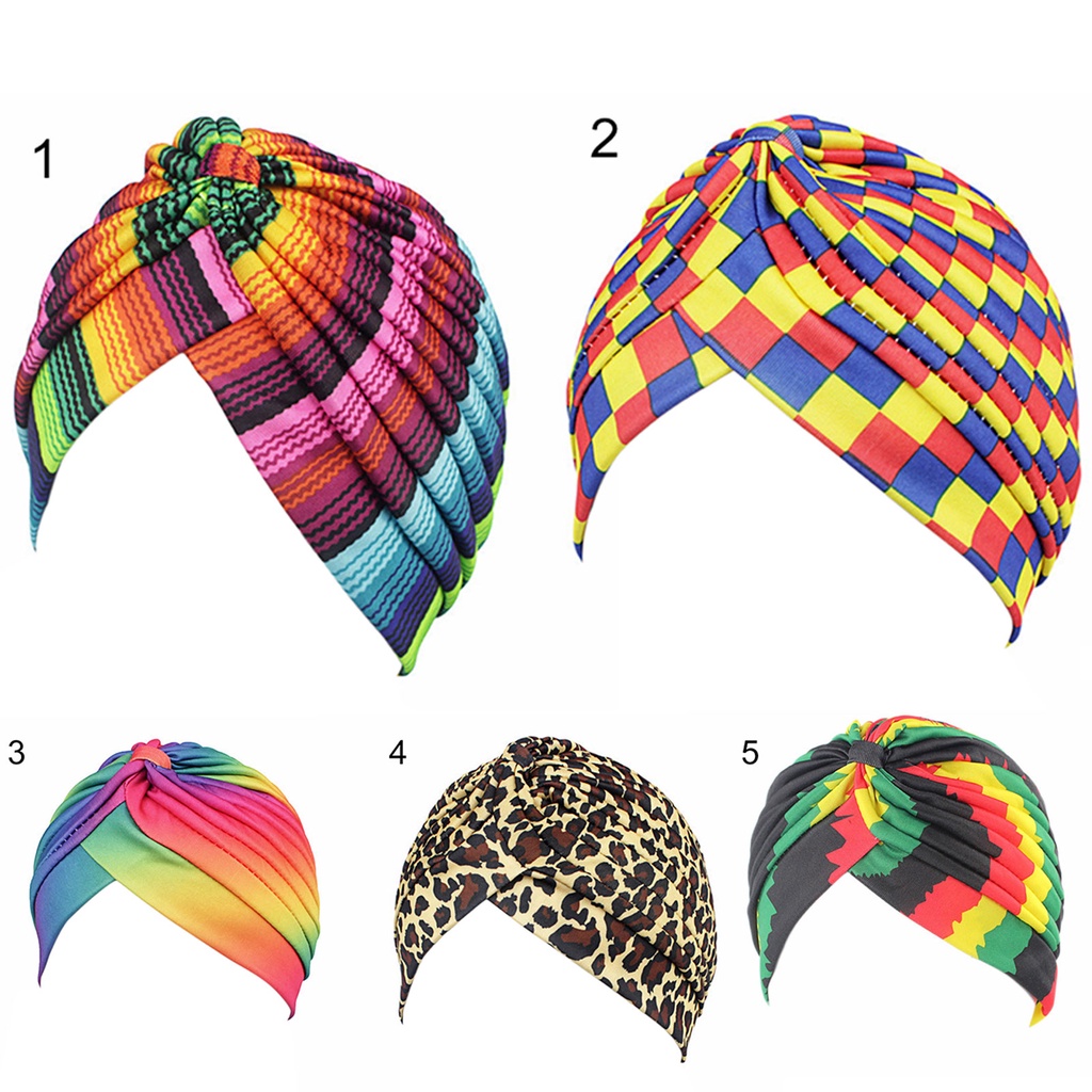 Mũ turban polyester In Họa Tiết Màu Sắc Thời Trang Cho Nữ