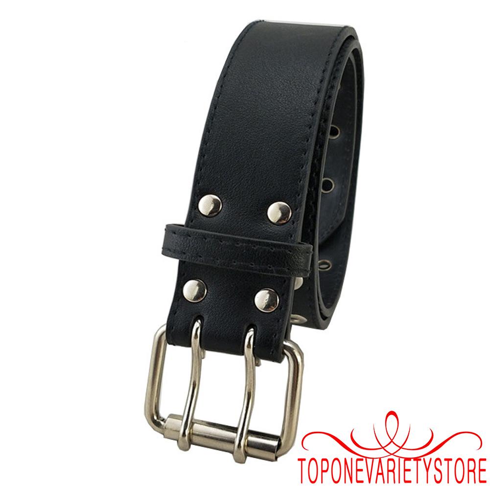 Topone- Thắt Lưng Phối Hai Hàng Nút Có Thể Điều Chỉnh Phong Cách Rock Xe Máy Cá Tính