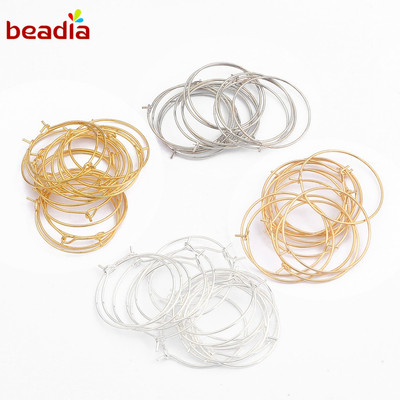 BEADIA Bộ 50 Khuyên Tai Xỏ Hạt Làm Trang Sức Thủ Công 20-35mm