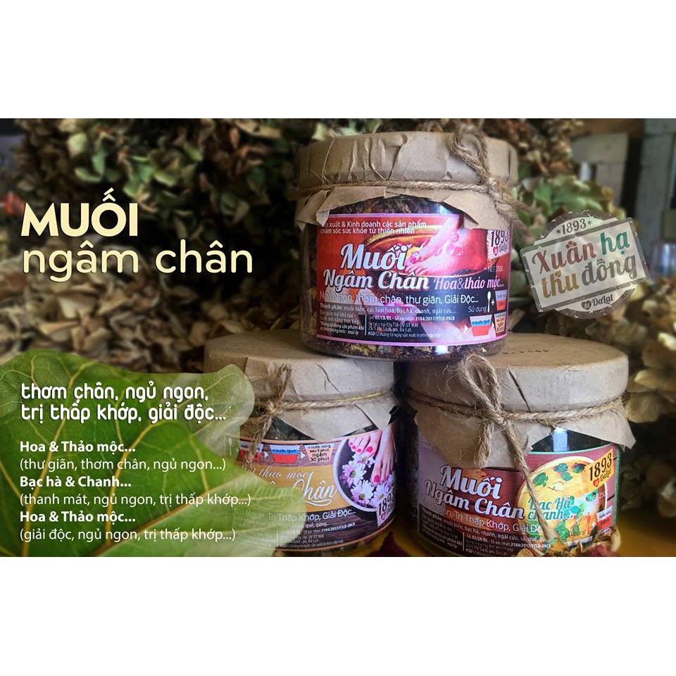 5 hũ muối ngâm chân thảo dược 250gr Đà Lạt 1893 giá sỉ