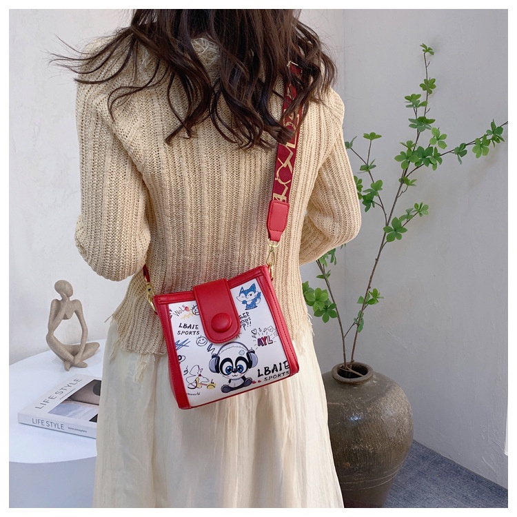 IELGY Túi Đeo Vai Dáng Xô Dây Bản Rộng Thời Trang Cho Nữ