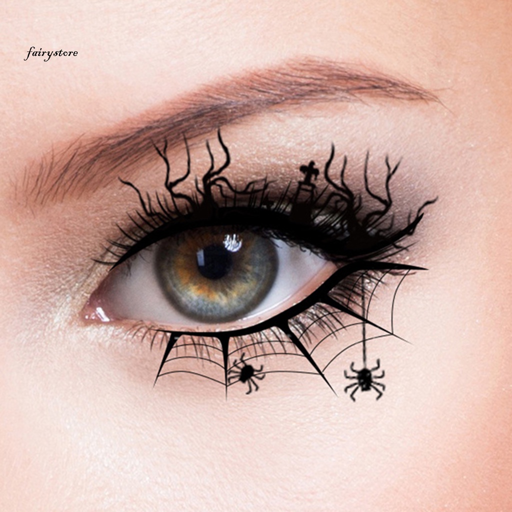 (Hàng Mới Về) Nhãn Dán Kẻ Mắt / Phấn Mắt / Kẻ Mắt Hình Mạng Nhện Kinh Dị Sáng Tạo Trang Điểm Halloween | BigBuy360 - bigbuy360.vn