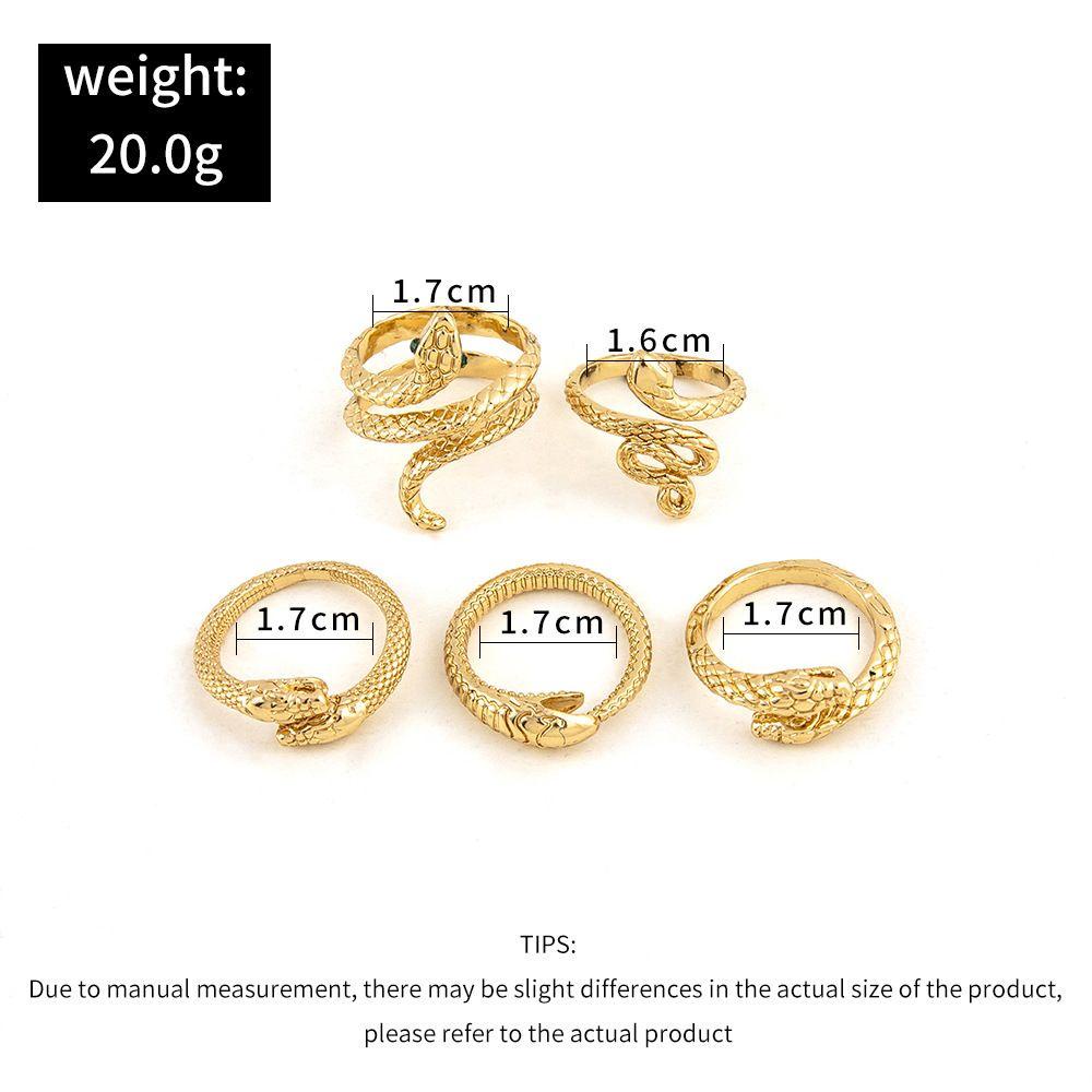 Set 4 Nhẫn Hợp Kim Hình Rắn Phong Cách Gothic Thời Trang Cho Cặp Đôi