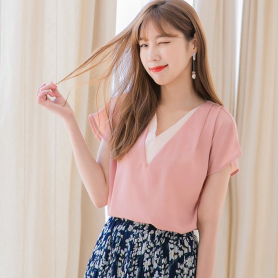 Áo sơ mi nữ thời trangXuu Design, Áo sơ mi kiểu cách - Hàng Thiết Kế TK20.41 Hồng