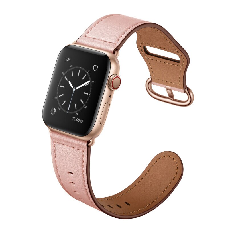 Dây đeo bằng da sang trọng cho đồng hồ Apple 7 band 41 45mm 44mm 40mm iWatch series 6 se 5 4 3 41mm 42mm 38mm
