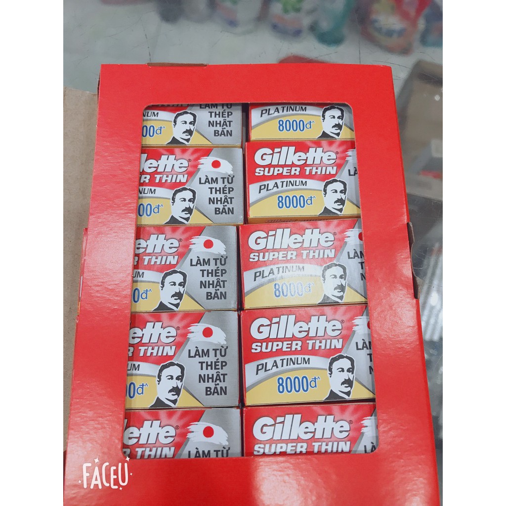 Hộp 5 Cái Lưỡi Lam Gillette Super Thin Không Gỉ