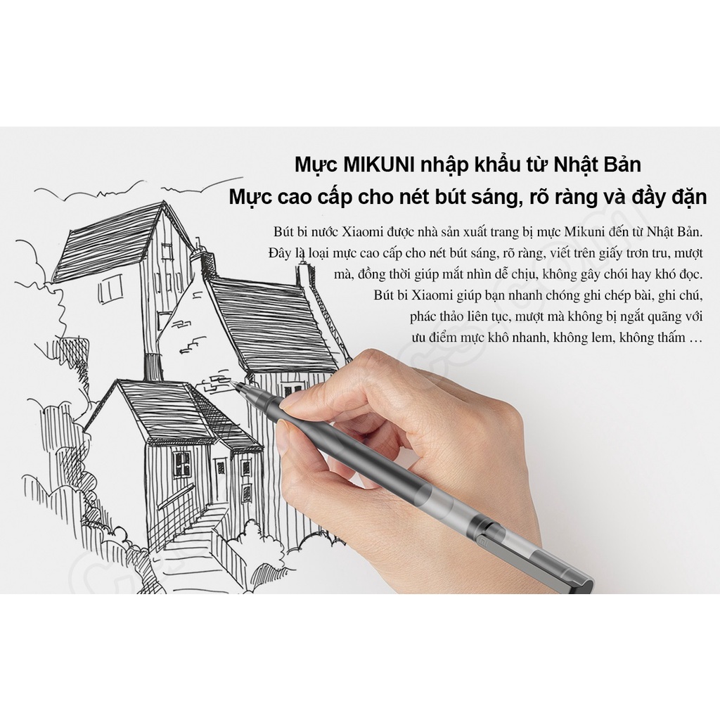 Bút bi nước XM mực đen MiJumbo Gel Ink Pen 0.5mm MJZXB02WC