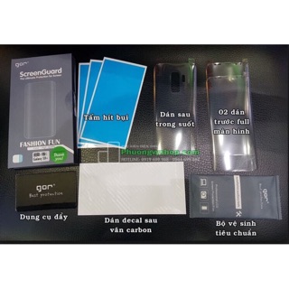 Bộ 4 dán dẻo gor cho galaxy s9/ s9 plus full màn hình mặt trước + sau