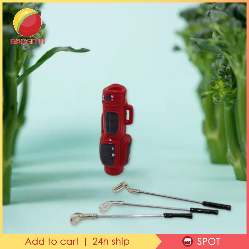 [Baosity 1] 1 / 12 Hoặc 1 / 6 Đồ Chơi Sân Golf Cho Nhà Búp Bê Kèm Túi Đựng Màu Đỏ