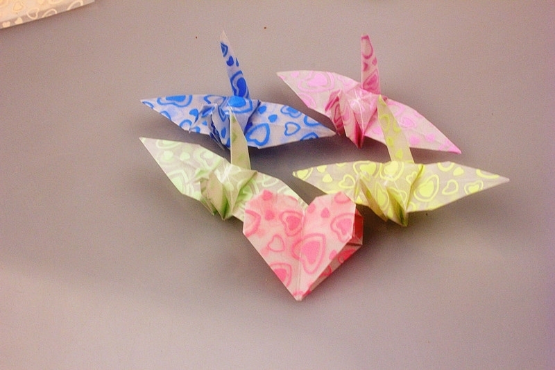 Giấy xếp Origami hình vuông 7cm phát sáng độc đáo