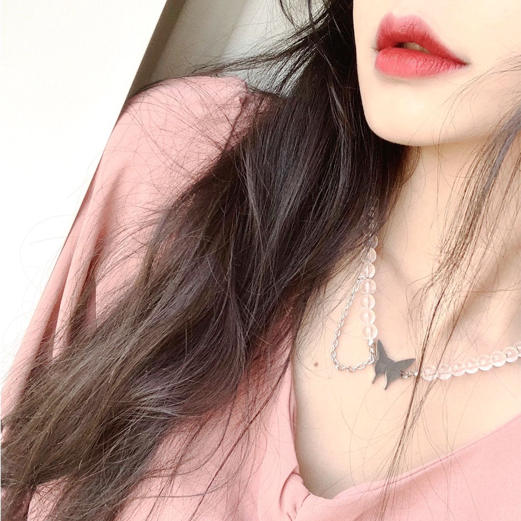 Vòng Cổ Kim Loại Mặt Hình Bướm Xinh Xắn Thời Trang Cho Nữ