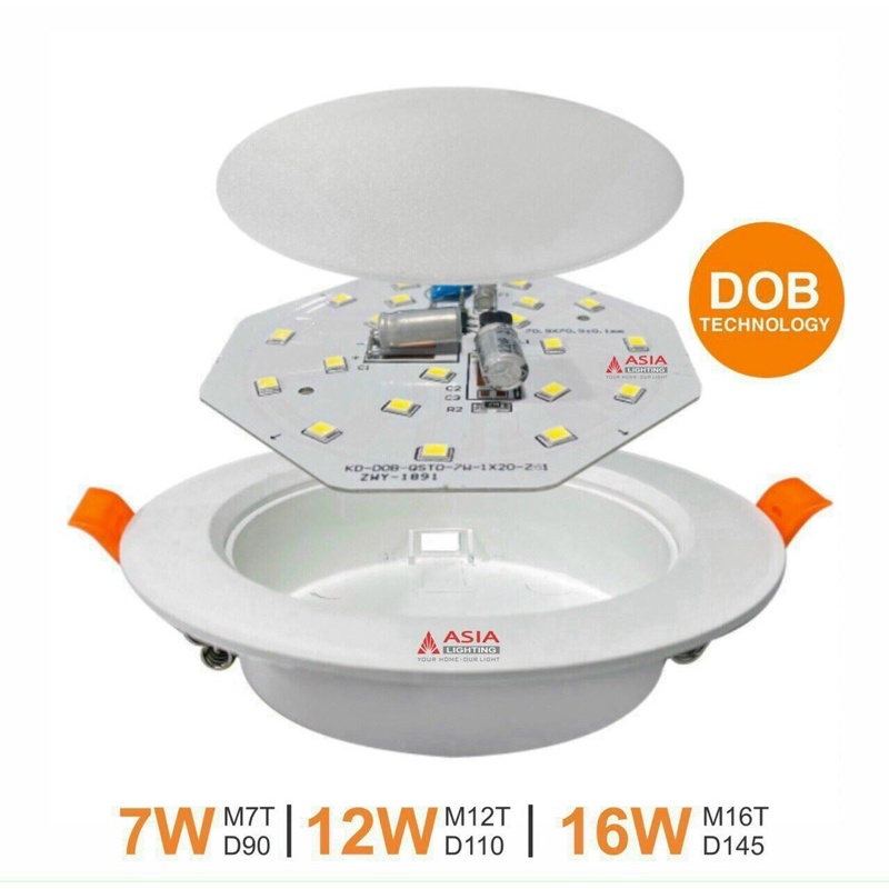 - Đèn led downlight âm trần 7w, 9w, 12w, 16w  ASIA, bảo hành 1 đổi 1 trong 2 năm