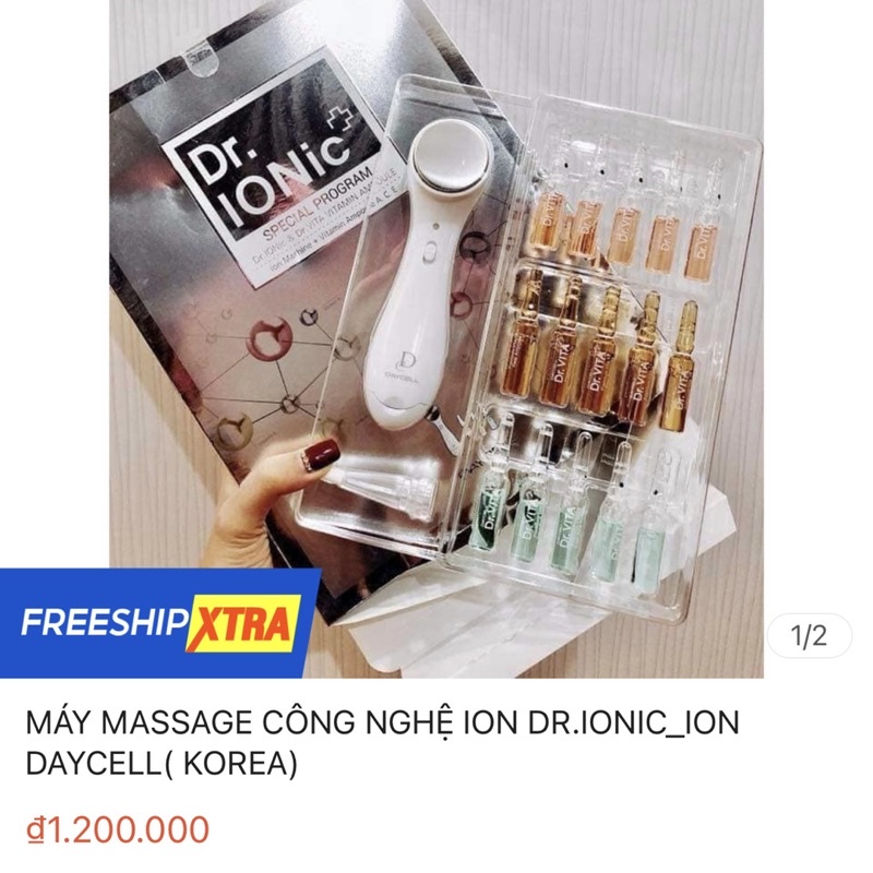 Máy di tinh chất massage sóng siêu âm ION DAYCELL DR IONIC Hàn Quốc