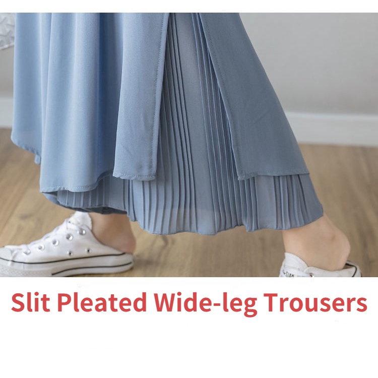 Quần ống rộng Lưng Cao Màu Đen Phong Cách Hàn Quốc Thời Trang Cho Nữ