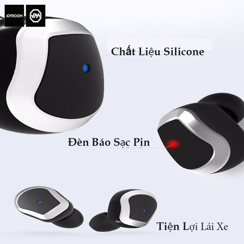 TAI NGHE BLUETOOTH  KHÔNG DÂY JOYROOM JR T01 DÒNG TAI NGHE KHÔNG DÂY CÓ 2 TAI ĐỐC SẠC KÈM DUNG LƯỢNG PIN