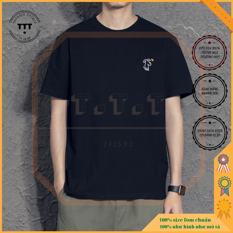 Áo Thun Nam Cổ Tròn T-shirt vải Cotton co giãn dày dặn phông trơn basic Tops tay ngắn.