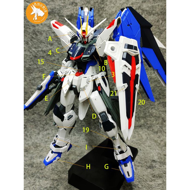 PHỤ KIỆN MOD ANUBIS - CHI TIẾT NHỰA MÔ HÌNH IN 3D CHO MG 1/100 ZGMF-X10A FREEDOM 2.0 - GP017