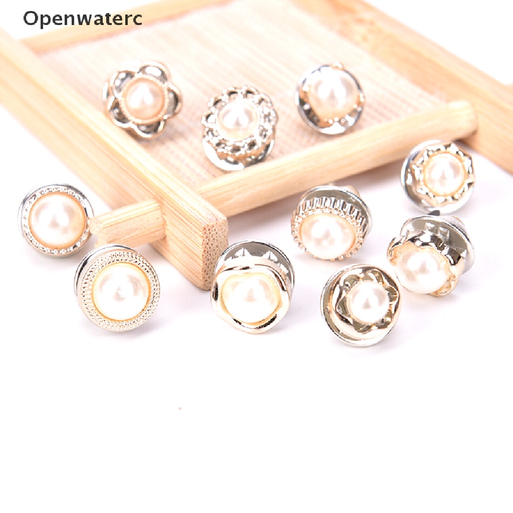 Set 10 Ghim Cài Áo Hình Hoa Đính Ngọc Trai Nhân Tạo Thời Trang