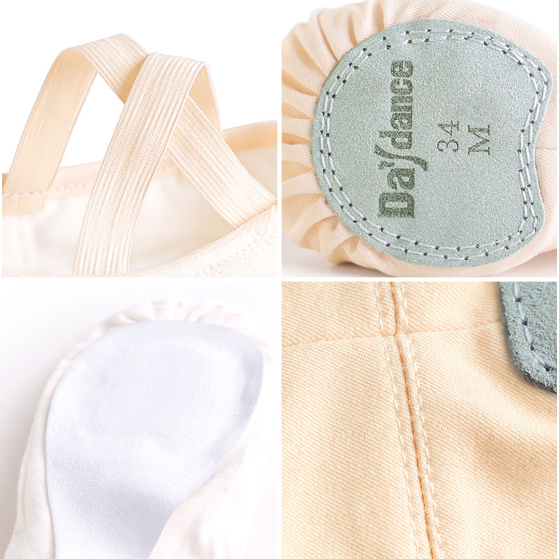 Giày múa ba lê chuyên nghiệp chất liệu vải đế bệt cho nữ