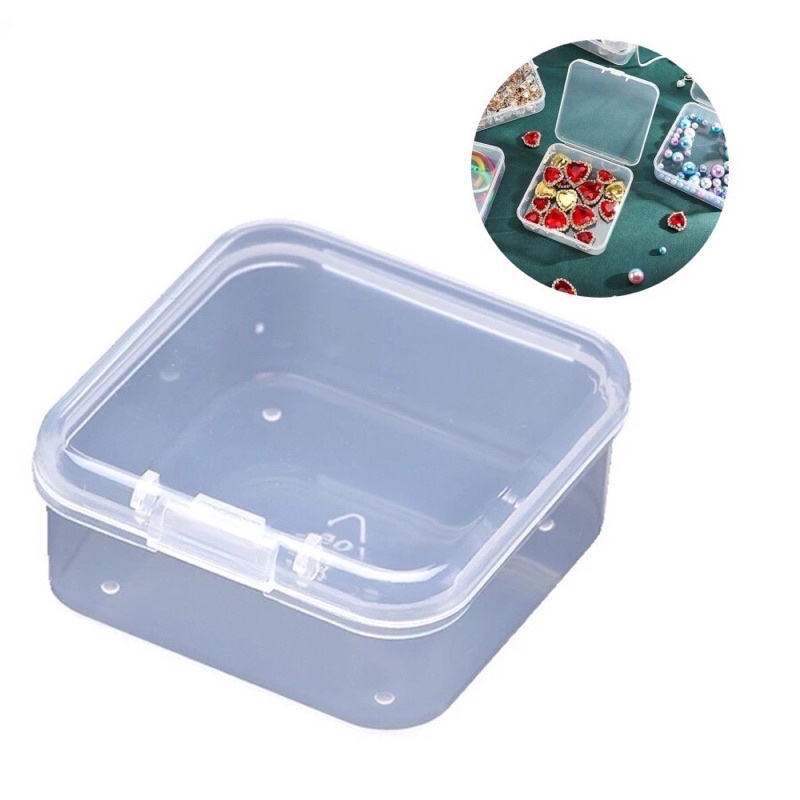Hộp nhựa trong suốt đựng trang sức, thẻ nhớ, hạt giống, thẻ sim, sticker, tăm bông chống oxy hóa, chống bụi
