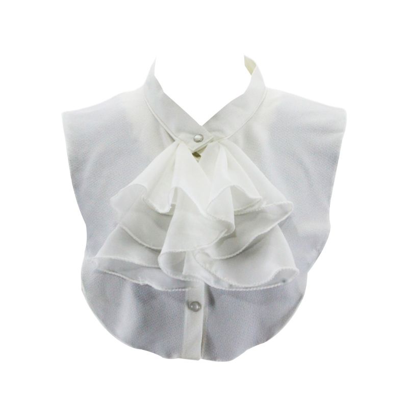 Áo Sơ Mi Voan Phối Bèo Giả Đính Nơ Phong Cách Vintage Nữ Tính