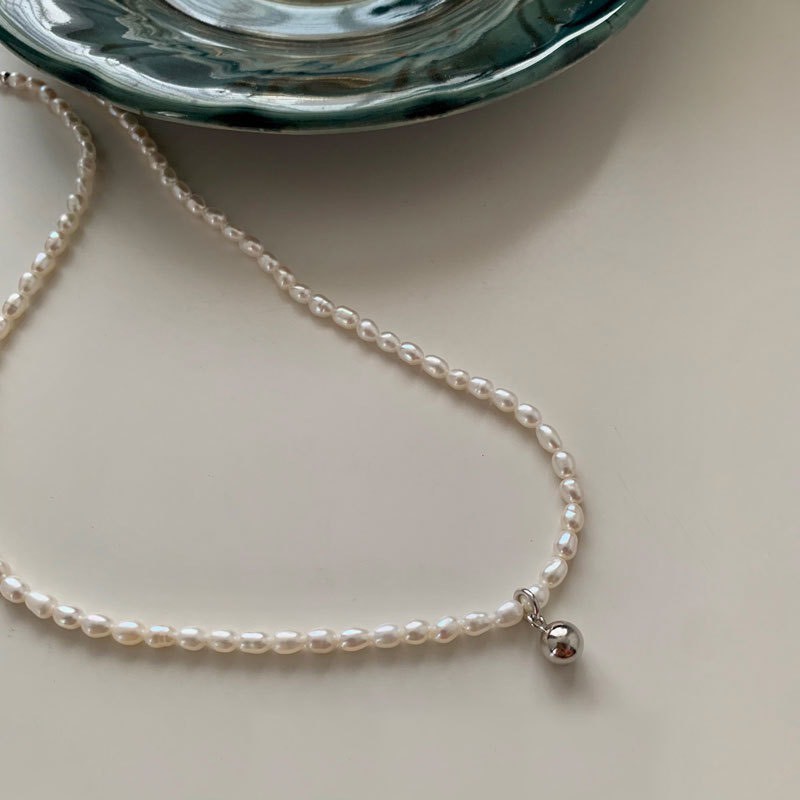 Vòng cổ Ngọc Minh Tâm Jewelry trai nuôi tự nhiên chuông bạc 925