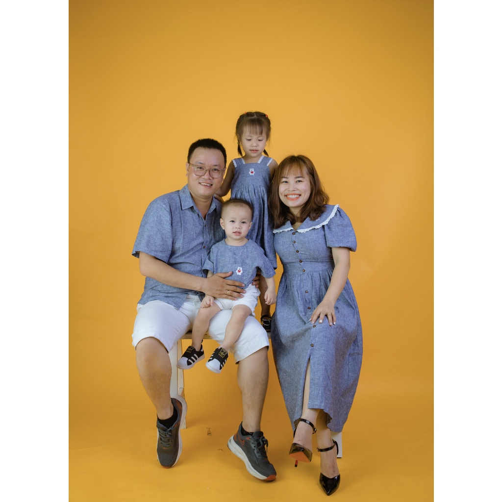Đồ gia đình, đồ mẹ và bé, đồ đôi anh em, đồ cặp, áo sơ mi và váy màu jean đi tiệc, đi chơi Shushibaby