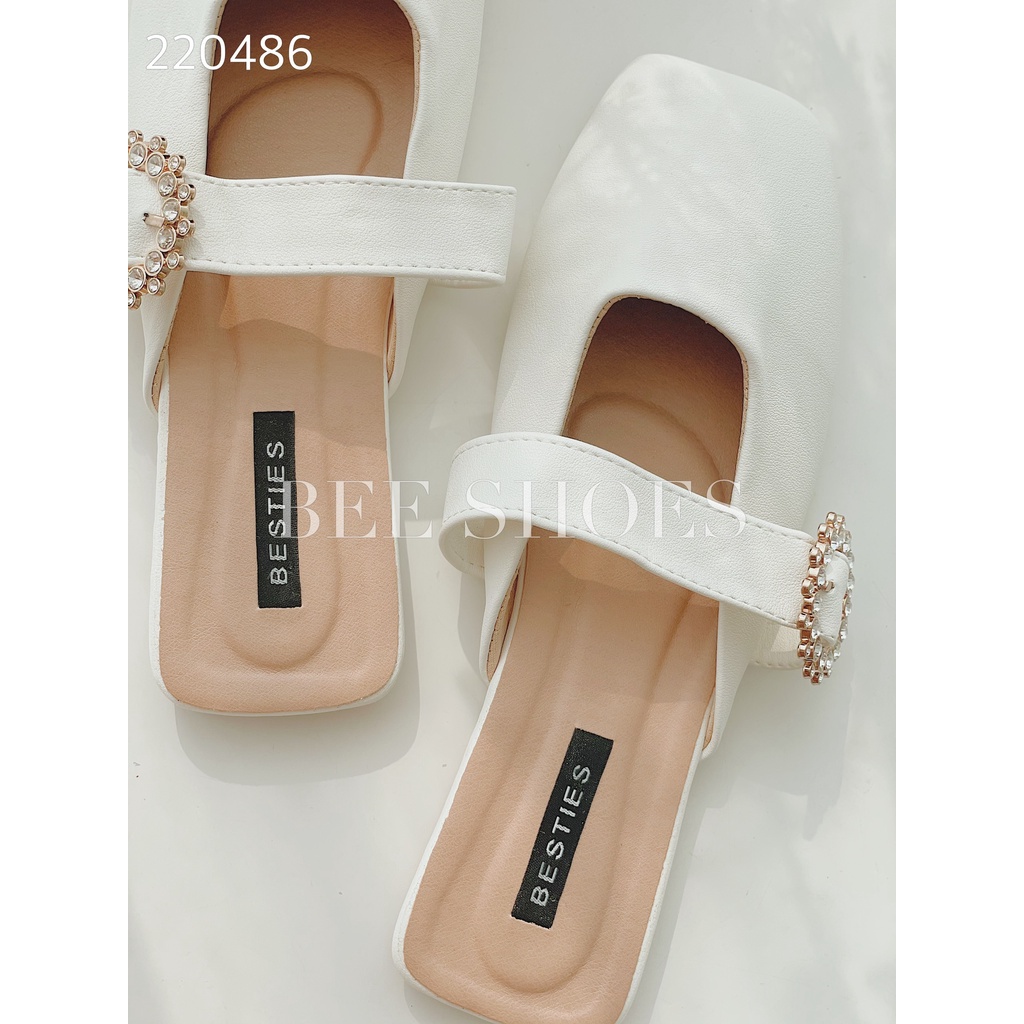 SỤC NỮ BEESHOES MŨI VUÔNG - SỤC NỮ MŨI VUÔNG ĐẾ BỆT SẴN MÀU TRẮNG - BE 220486