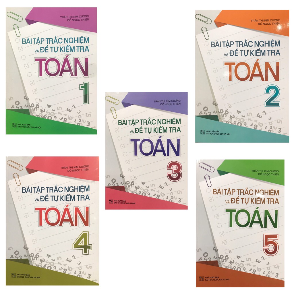 Sách - Combo Bài tập trắc nghiệm và đề tự kiểm tra Toán ( 5 cuốn )