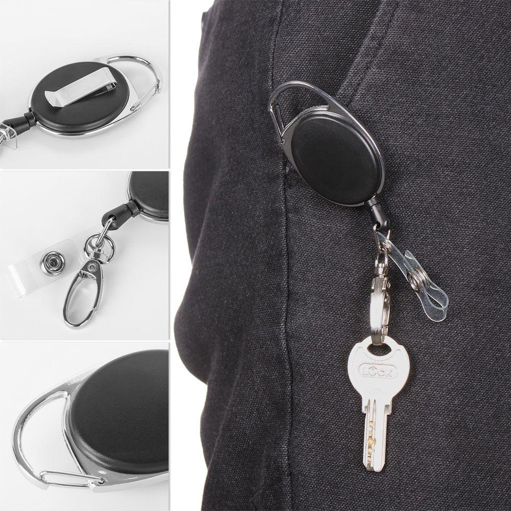 LANSEL 1 Móc Khóa Kẹp Giữ Thẻ Tên Chống Thất Lạc