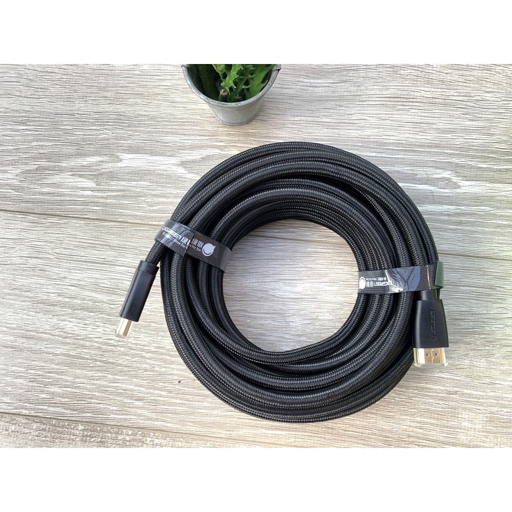 Cáp HDMI 2.0 bọc lưới Ugreen 40414, 40416 dài 10M - 15M hỗ trợ 3D 4K ✔HÀNG CHÍNH HÃNG ✔