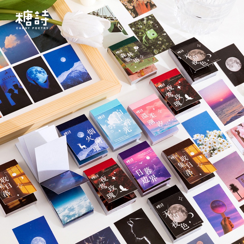 Cuốn 50 miếng sticker mẫu bầu trời rực rỡ