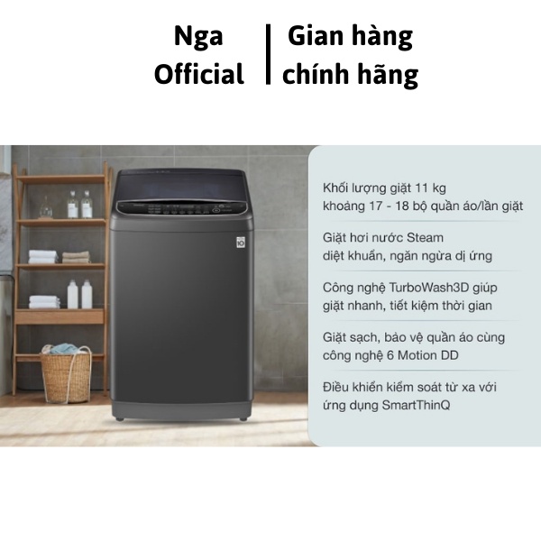 Máy giặt LG Inverter 11 kg TH2111SSAB