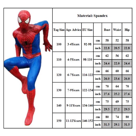 Trang phục hóa trang nhân vật người nhện cho bé trai