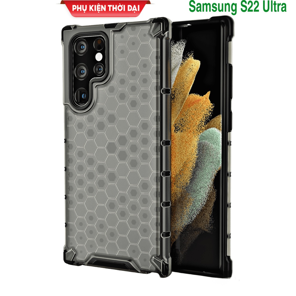 Ốp lưng Samsung Note 10 Plus / Note 20 Ultra / S22 Ultra / S23 Ultra chống sốc vân Tổ Ong lục lăng
