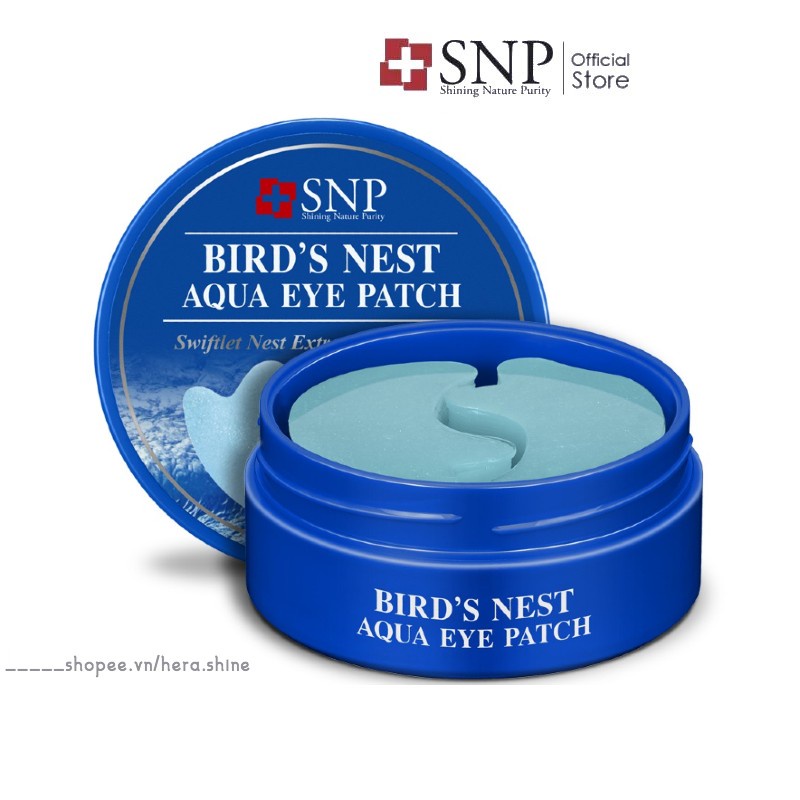 Mặt Nạ Dưỡng Da Vùng Mắt SNP Bird's Nest Aqua Eye Patch Chứa Tinh Chất Tổ Yến - Hộp 60 Miếng