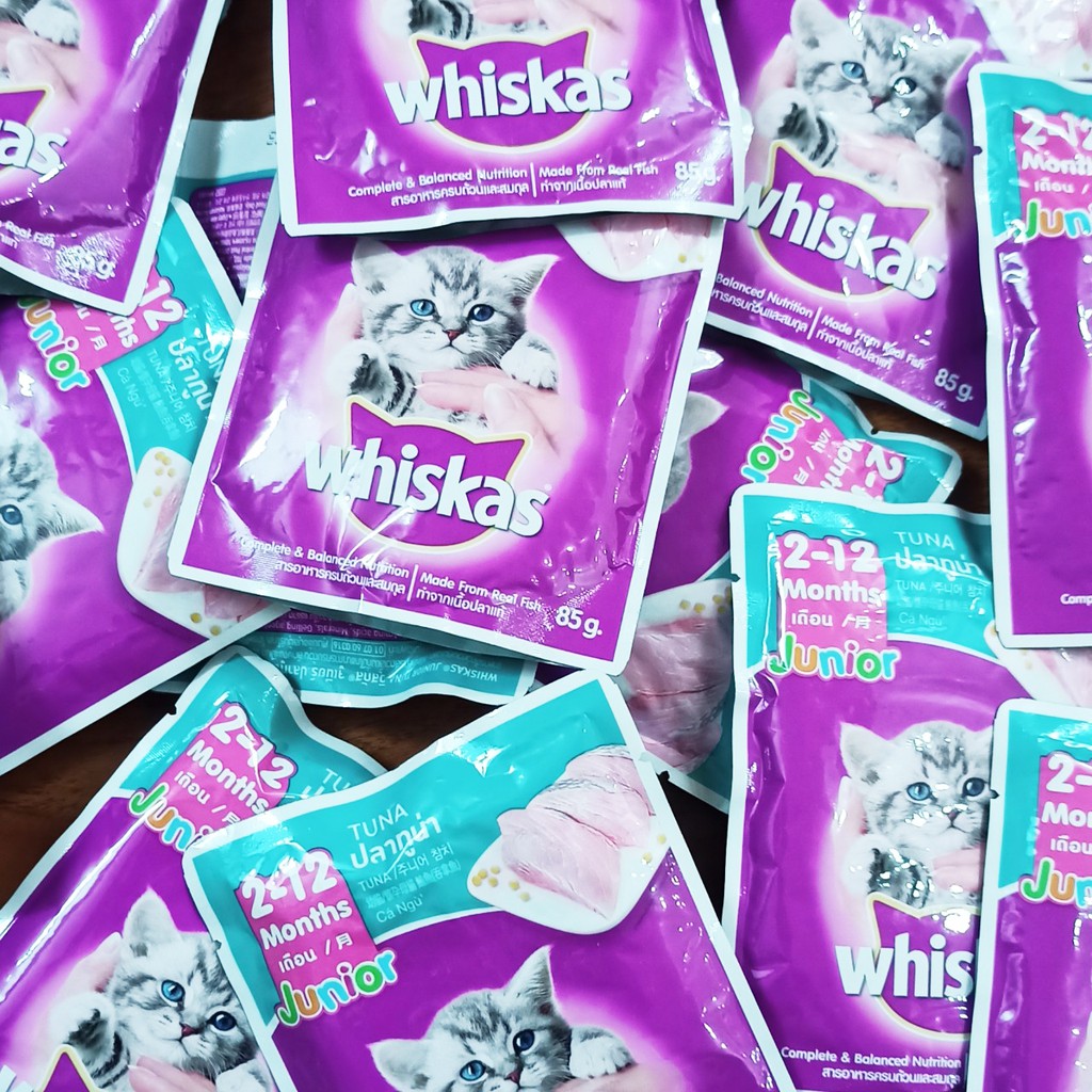 [Mã 33FMCGSALE giảm 8% đơn 500K] Pate Whiskas mèo con, mèo lớn vị Cá ngừ, Cá thu 80g