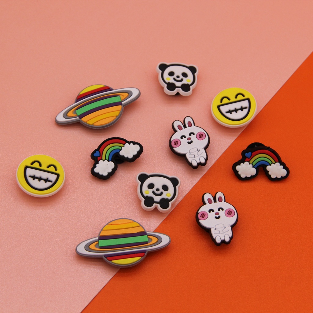 sticker dép crocsSet 10 Ghim Cài Áo Kiểu Dáng Dễ Thương Cho Nam Nữ