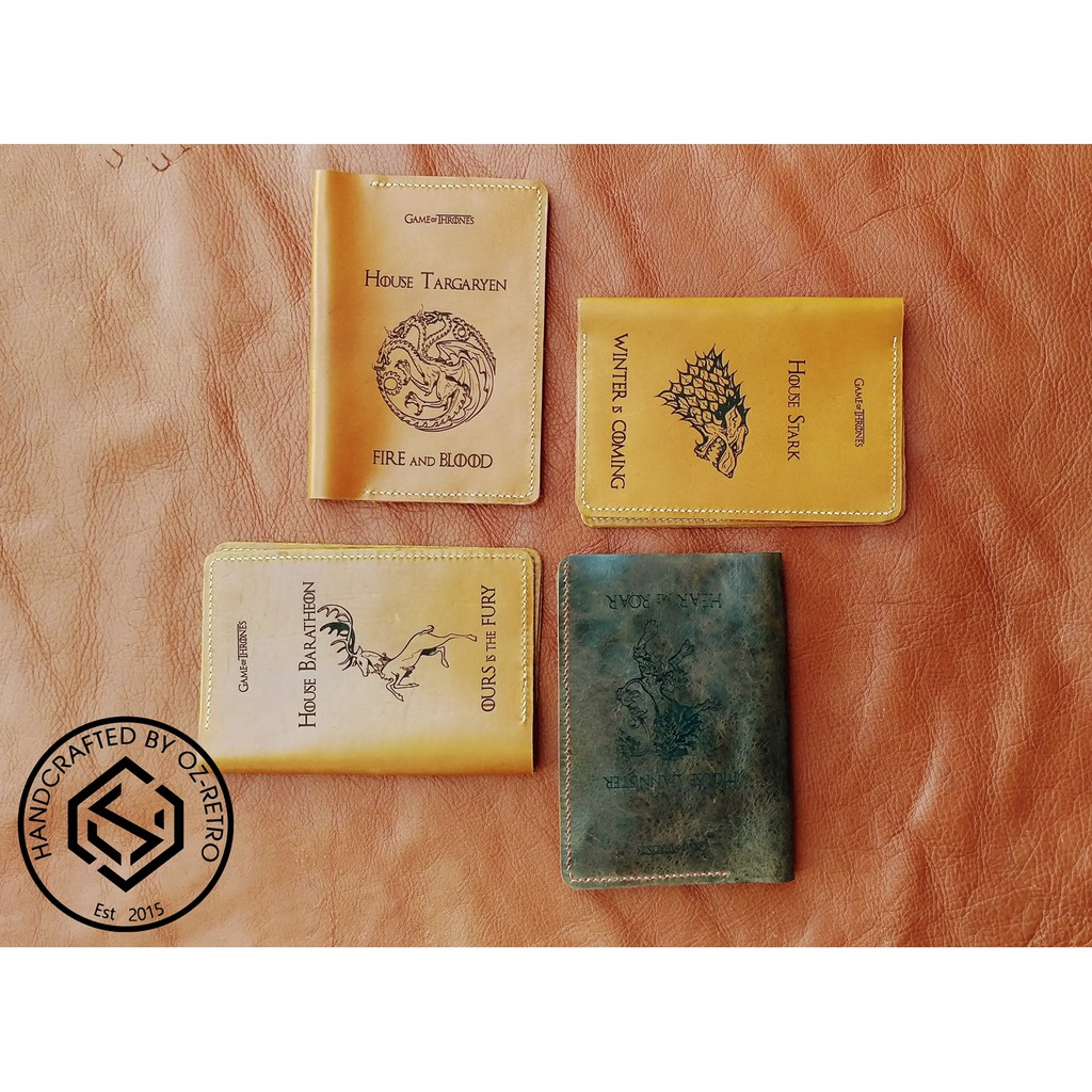 Bao da bọc hộ chiếu (Passport cover) Phiên bản Game of Throne , custom theo yêu cầu, free khắc tên