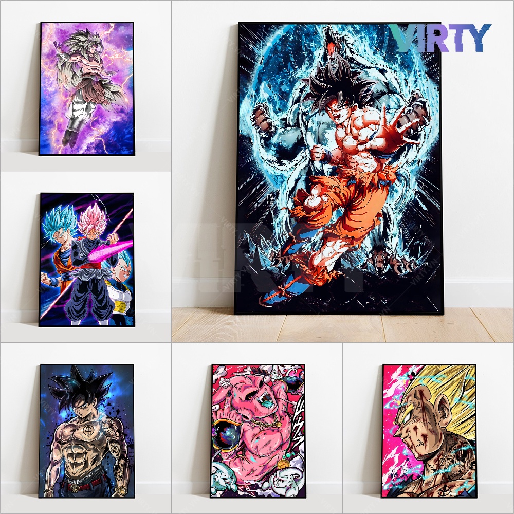 Tranh treo tường anime DRAGON BALL kèm khung composite VIRTY Tranh Canvas decor phòng ngủ, phòng làm việc ANIME