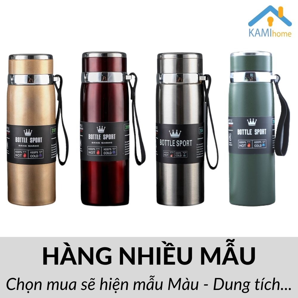 Bình nước giữ nhiệt lạnh và nóng nắp có màng lọc cỡ 800-1000ml inox 3 lớp mã 22048