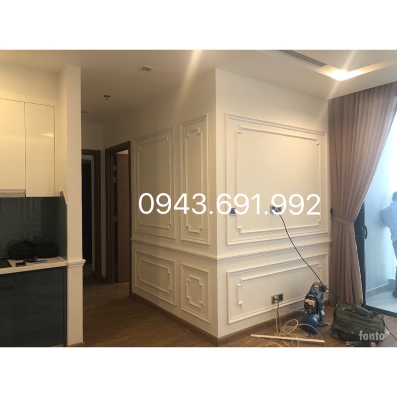 Phào chỉ trang trí tường màu trắng bản 4.7cm lệch nhựa composite đã hoàn thiện bề mặt